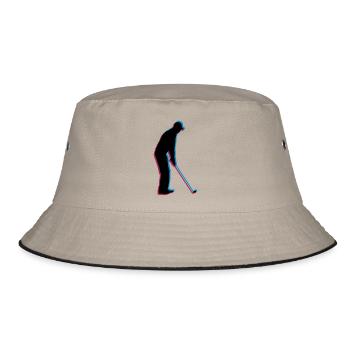3D Silhouette Golf - Bucket Hat - khaki/black - Front