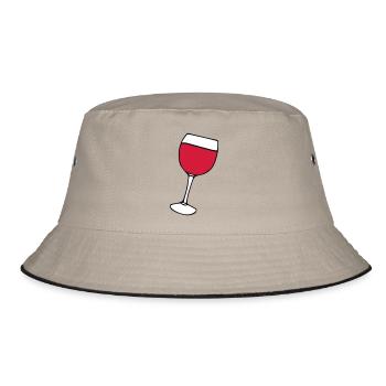 Red wine in the glass - Bucket Hat - khaki/black - Front