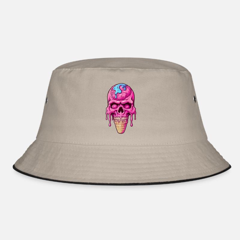 Skull Ice Cream Cone - Happy Halloween Bucket Hat