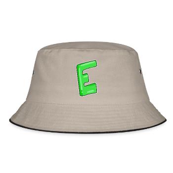 Buchstabe E Anfangsbuchstabe - Bucket Hat - Khaki/Schwarz - Vorne