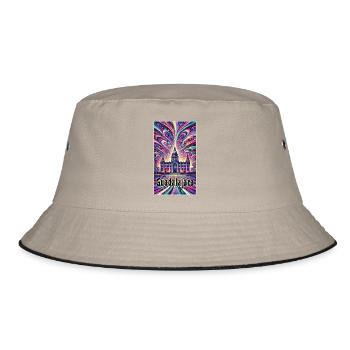 Guadalajara Mexiko Kunst Design - Bucket Hat - Khaki/Schwarz - Vorne