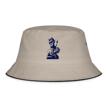Teufelchen mit Hantel - Bucket Hat - Khaki/Schwarz - Vorne