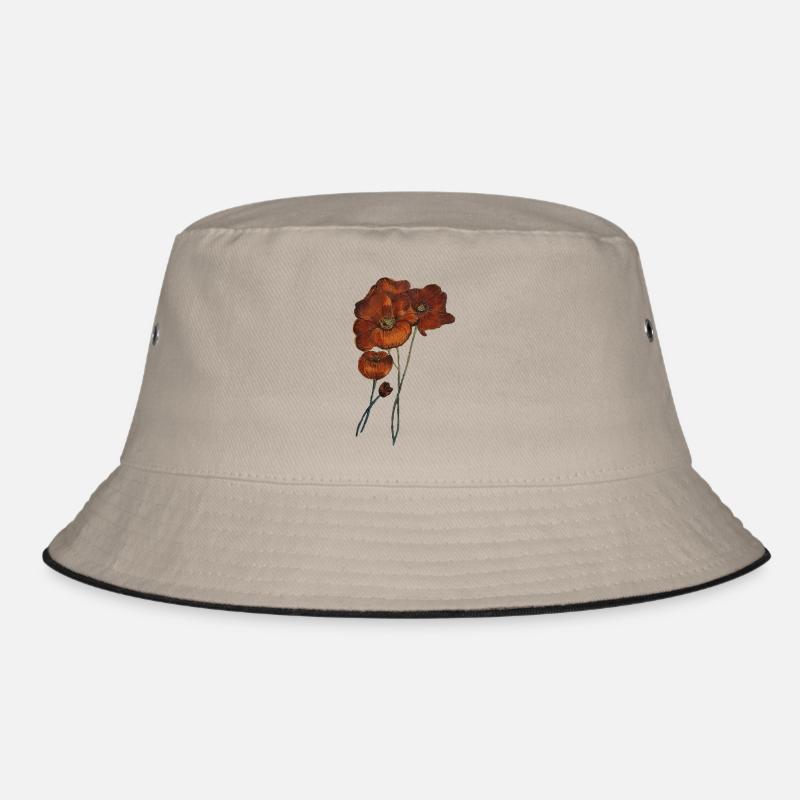 MOHNBLUMEN - Bucket Hat - Khaki/Schwarz