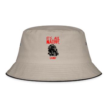 its all native, american native, original - Bucket Hat - Khaki/Schwarz - Vorne