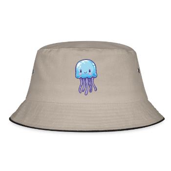 Qualle - Bucket Hat - Khaki/Schwarz - Vorne