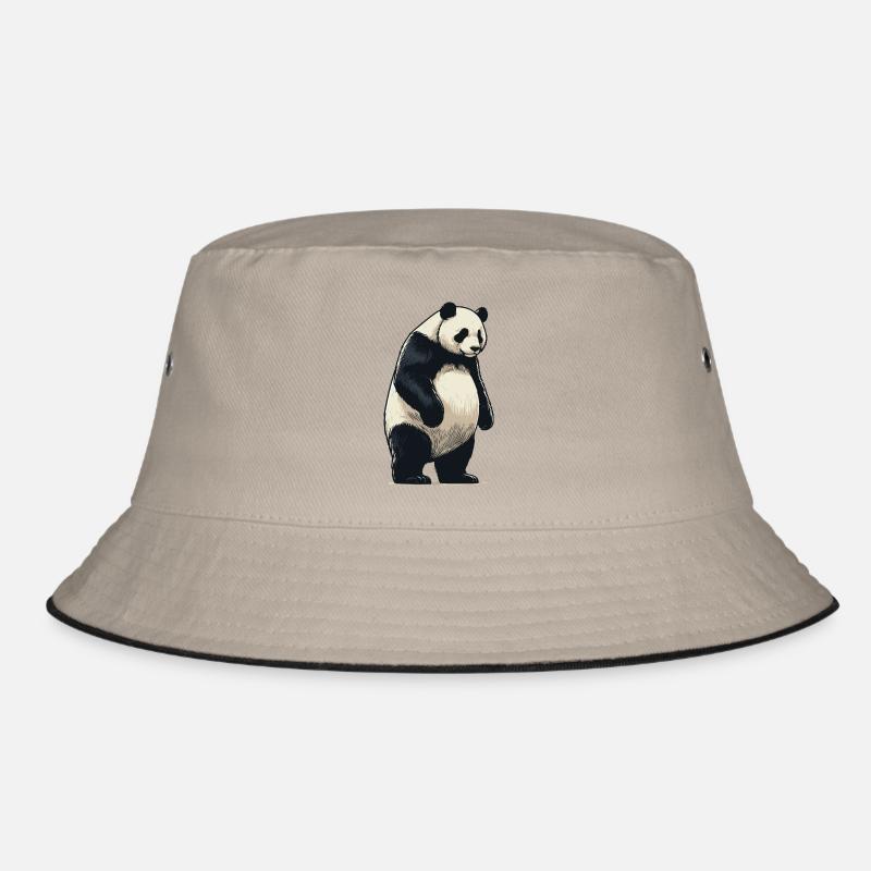 Panda - Bucket Hat - khaki/black