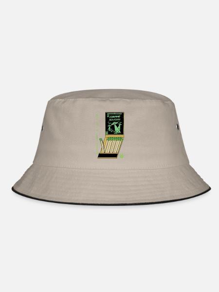 UFO Invasion Vintage Poster Design - Bucket Hat - khaki/black - Front