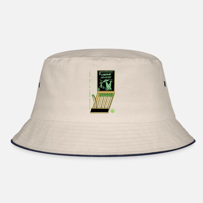 UFO Invasion Vintage Poster Design Bucket Hat