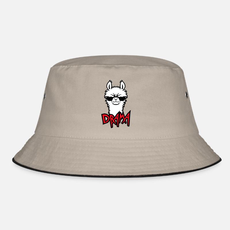 Lama Cool Wütend Sonnenbrille Pelzig Sauer Alpaka Bucket Hat