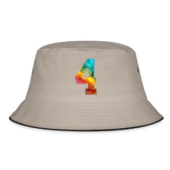 NR. 4 NUMMER 4 COLLEGE 4. GEBURTSTAG - Bucket Hat - Khaki/Schwarz - Vorne