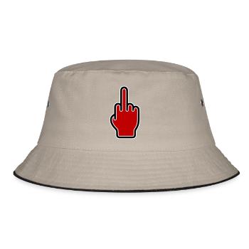 Middle finger icon - Bucket Hat - khaki/black - Front