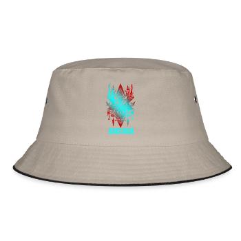 UNKNOWN Cyber Sigilism Tattoo - Y2K Futurist Triba - Bucket Hat - khaki/black - Front