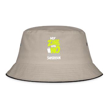 Zine – My Zine Has No Adult Supervision - Bucket Hat - Khaki/Schwarz - Vorne