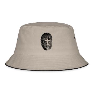 Empreinte digitale Croix Catholique Chrétienne Symbole - Bob - kaki/noir - Devant