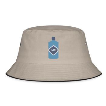 Gin Flasche Diamant Label - Bucket Hat - Khaki/Schwarz - Vorne