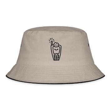 Merry mobile phone - Line - Bucket Hat - khaki/black - Front
