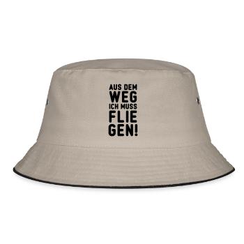 fliegen pilot - Bucket Hat - Khaki/Schwarz - Vorne
