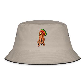 rasta squid cthuhlu - Bucket Hat - khaki/black - Front