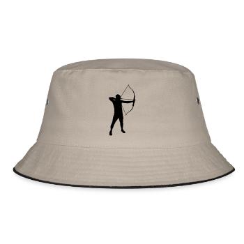 Archery male de - Bucket Hat - Khaki/Schwarz - Vorne