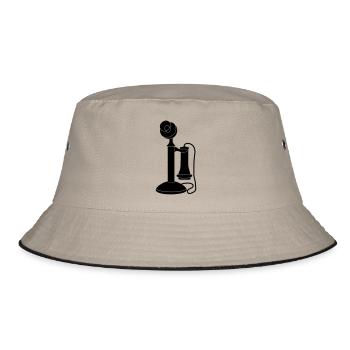 Old_Telephone_vt8 - Bucket Hat - khaki/black - Front