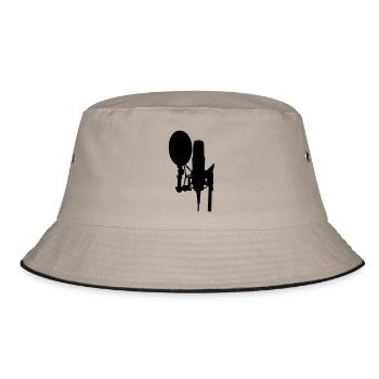 mikrofon design - Bucket Hat - Khaki/Schwarz - Vorne