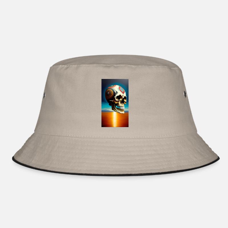 Schädel Logo - Bucket Hat - Khaki/Schwarz