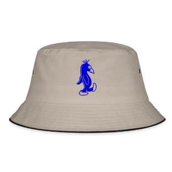 Pinguin läuft ulkig dumm guckt lustig doof albern - Bucket Hat - Khaki/Schwarz - Vorne