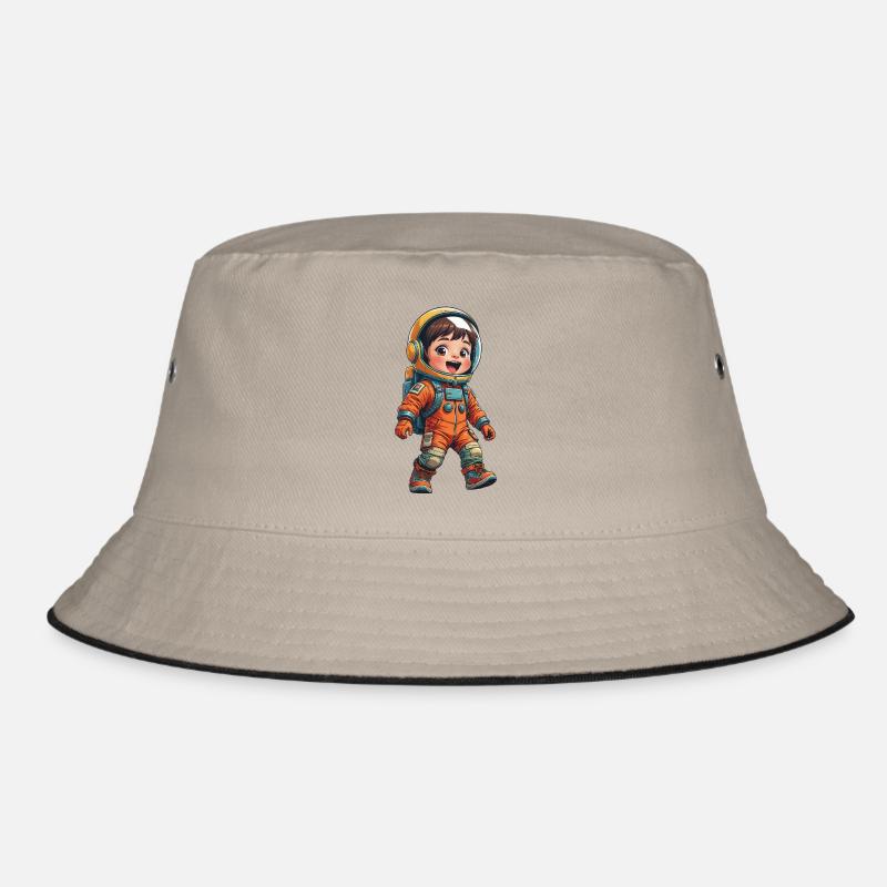 Astronaut Boy - Bucket Hat - khaki/black