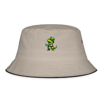 Chemise de fête amusante T-Rex Beer de la Saint-Patrick - Bob - kaki/noir - Devant