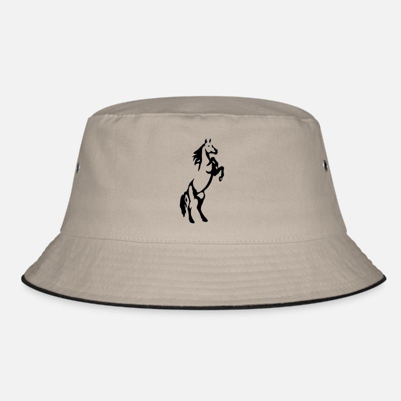 Steigender Hengst - Bucket Hat - Khaki/Schwarz