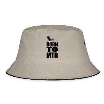 Born to MTB - Bucket Hat - Khaki/Schwarz - Vorne