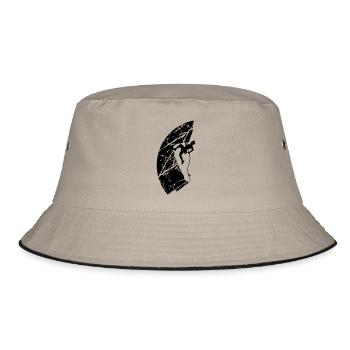 Cracks climbing rope man - Bucket Hat - khaki/black - Front