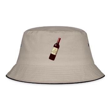 wine bottle in vino veritas - Bucket Hat - khaki/black - Front