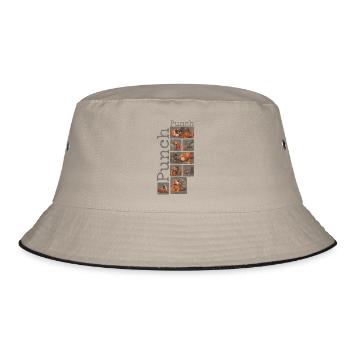 Süßer Baby Affe gibt Faustschlag Monkey Punch - Bucket Hat - Khaki/Schwarz - Vorne