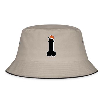 Merry Christmas with penis and Cap - Bucket Hat - khaki/black - Front