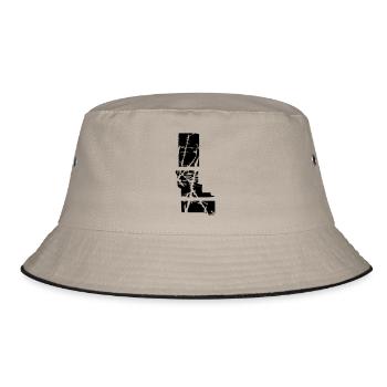 L letter - Bucket Hat - khaki/black - Front