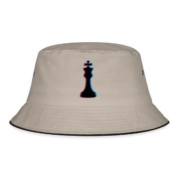 3D Effect Chess - Bucket Hat - khaki/black - Front