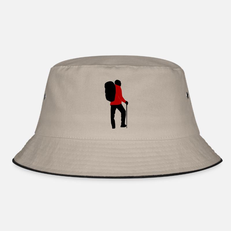 Wanderer personalisierbar - Bucket Hat - Khaki/Schwarz