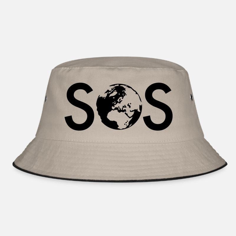 SOS - Bucket Hat - khaki/black