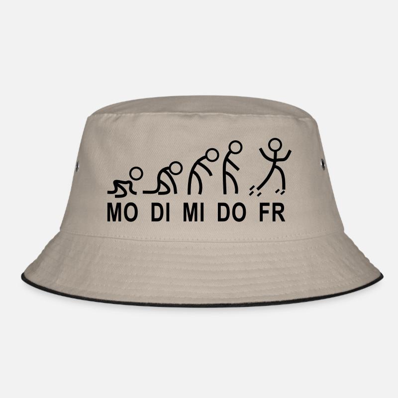 arbeitswoche woche montag - Bucket Hat - Khaki/Schwarz
