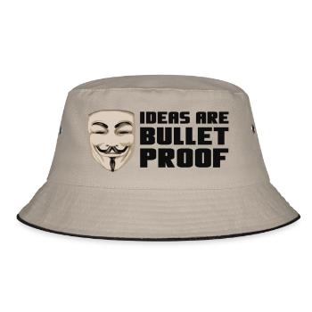 Mask - bulletproof - Bucket Hat - Khaki/Schwarz - Vorne