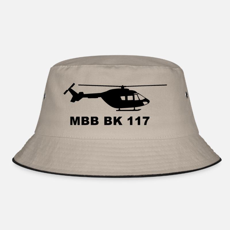 MBB BK 117 Helicopter - Bucket Hat - Khaki/Schwarz