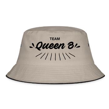 Team Queen B - Bucket Hat - Khaki/Schwarz - Vorne