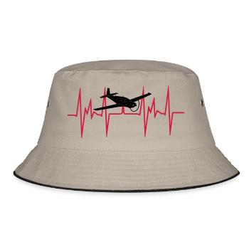 Herzschlag Flugzeug - Bucket Hat - Khaki/Schwarz - Vorne