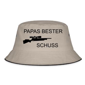 Papas bester Schuss - Bucket Hat - Khaki/Schwarz - Vorne
