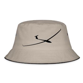 Segelflugzeug Verein Aerolub Geschenk Luftsport - Bucket Hat - Khaki/Schwarz - Vorne