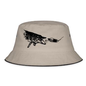 hecht_biss - Bucket Hat - Khaki/Schwarz - Vorne