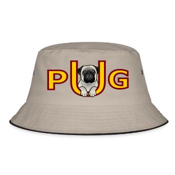 Mops - Mops - Bucket Hat - Khaki/Schwarz - Vorne