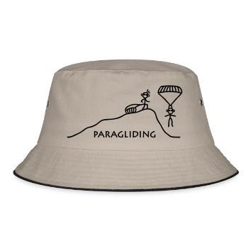 Paragliding vom Berg - Bucket Hat - Khaki/Schwarz - Vorne