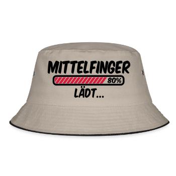 Mittelfinger lädt - Bucket Hat - Khaki/Schwarz - Vorne